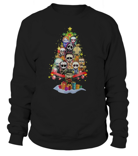 Horror characters nightmare christmas tree Sweatshirt Unisex