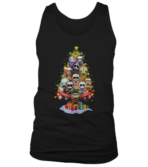 Horror characters nightmare christmas tree Tank Top Unisex