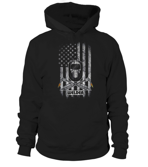 American Flag Welding Skull Mask and Torches T-Shirt Hoodie Unisex