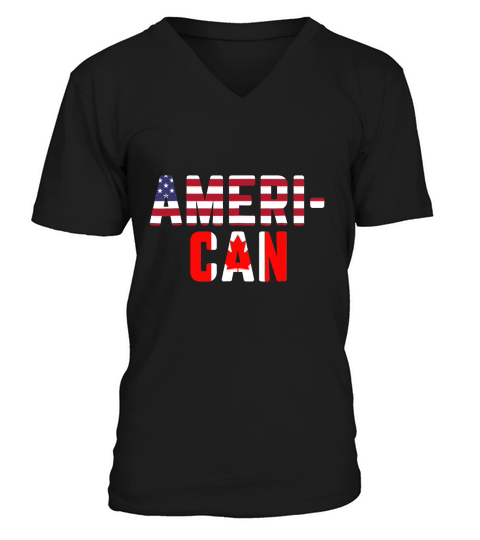 American Canadian Flag America Canada Patriotic Tee shirt V-Neck T-shirt