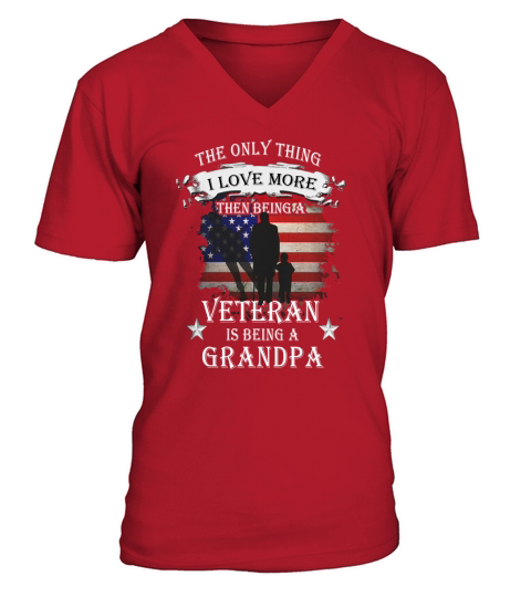 Veterans T-shirt - Veteran Grandpa V-Neck T-shirt