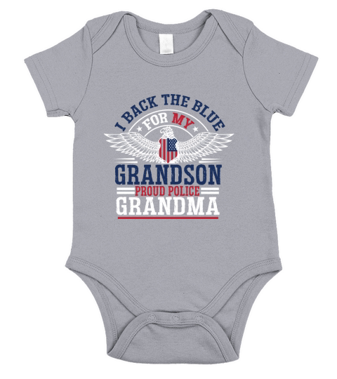 I back the blue for my grandson proud police grandma Short Sleeve Baby One-Piece
