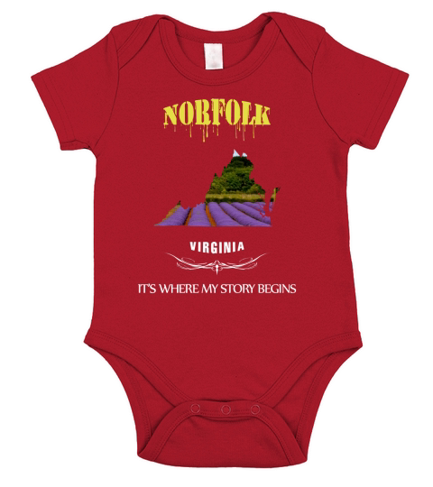 NORFOLK VIRGINIA born in NORFOLK Short Sleeve Baby One-Piece