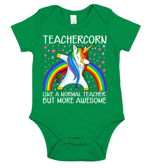 Teachercorn Like A Norma Teacher, But More Awesome Short Sleeve Baby One-Piece