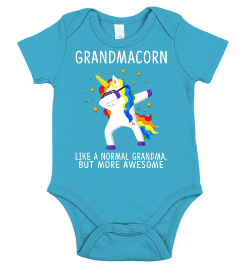 Like A Normal Grandma Unicorn Dabbing Funny Family Unicorn 2020 Short Sleeve Baby One-Piece