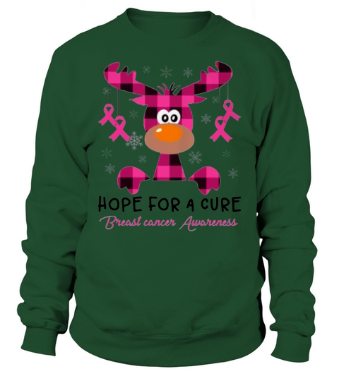 Merry Christmas Reindeer Hope for a cure Breast cancer Awareness shirt Sweatshirt Unisex
