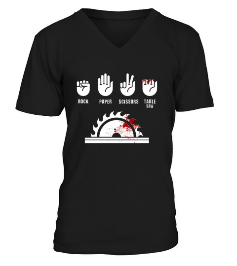 Rock Paper Scissors Table Saw V-Neck T-shirt