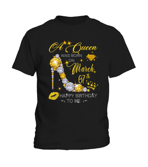 A Queen Are Born On January 7th Happy Birthday Kids T-Shirt