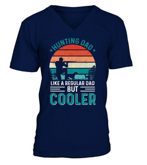 Hunting Dad Fathers Day T Shirt Design V-Neck T-shirt