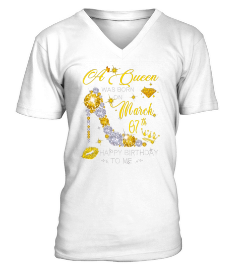 A Queen Are Born On January 7th Happy Birthday V-Neck T-shirt