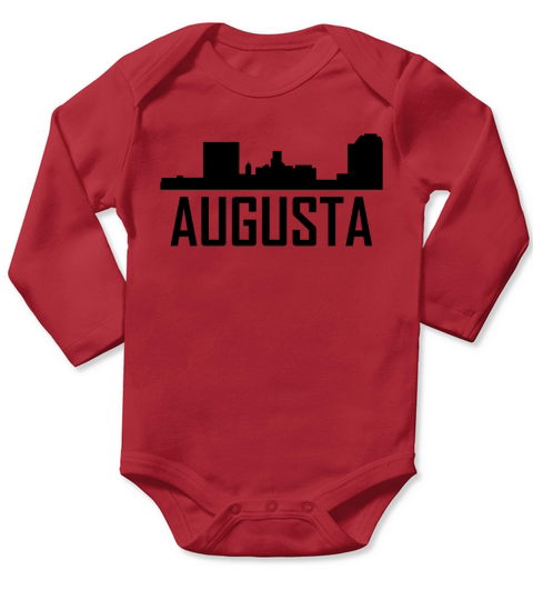 Augusta Georgia City Skyline Long Sleeve Baby One-Piece
