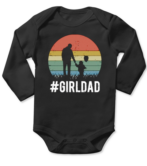 Girl Dad vintage Long Sleeve Baby One-Piece