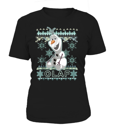 Disney Frozen Olaf Ugly Christmas Sweater Graphic T-Shirt - Unisex Long Sleeve Women's T-Shirt