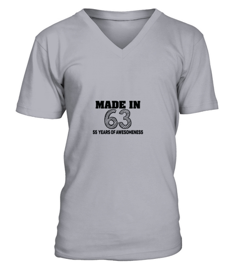 made in 63 55 years of awesomeness V-Neck T-shirt