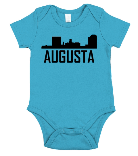 Augusta Georgia City Skyline Short Sleeve Baby One-Piece