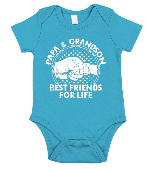 PAPA AND GRANDSON BEST FRIENDS FOR LIFE - Rabbit Skins Baby Onesie Short Sleeve Baby One-Piece
