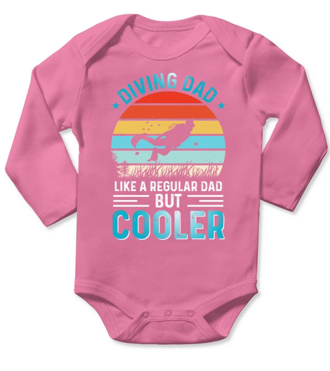 Diving Dad Fathers Day T Shirt Design Long Sleeve Baby One-Piece