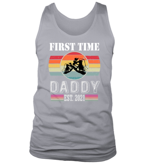 First Time Daddy Est 2021 New Dad Retro Vintage Tank Top Unisex